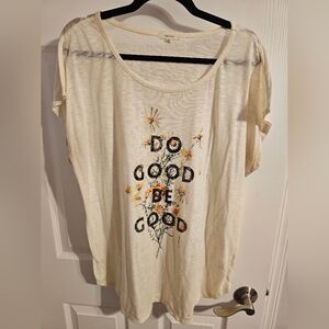 Maurices Ivory Inspirational Floral Tee